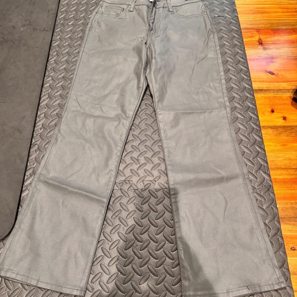 KUT Kelsey Coated Grey High Rise Fab Ab Ankle Flare - Picture 3 of 6